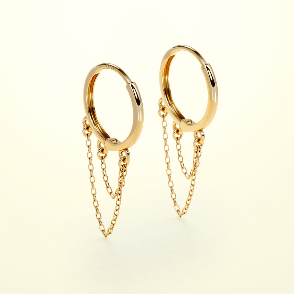 
                  
                    PURE Double Chain Hoops - 18K Gold - FENA daily Jewellery
                  
                